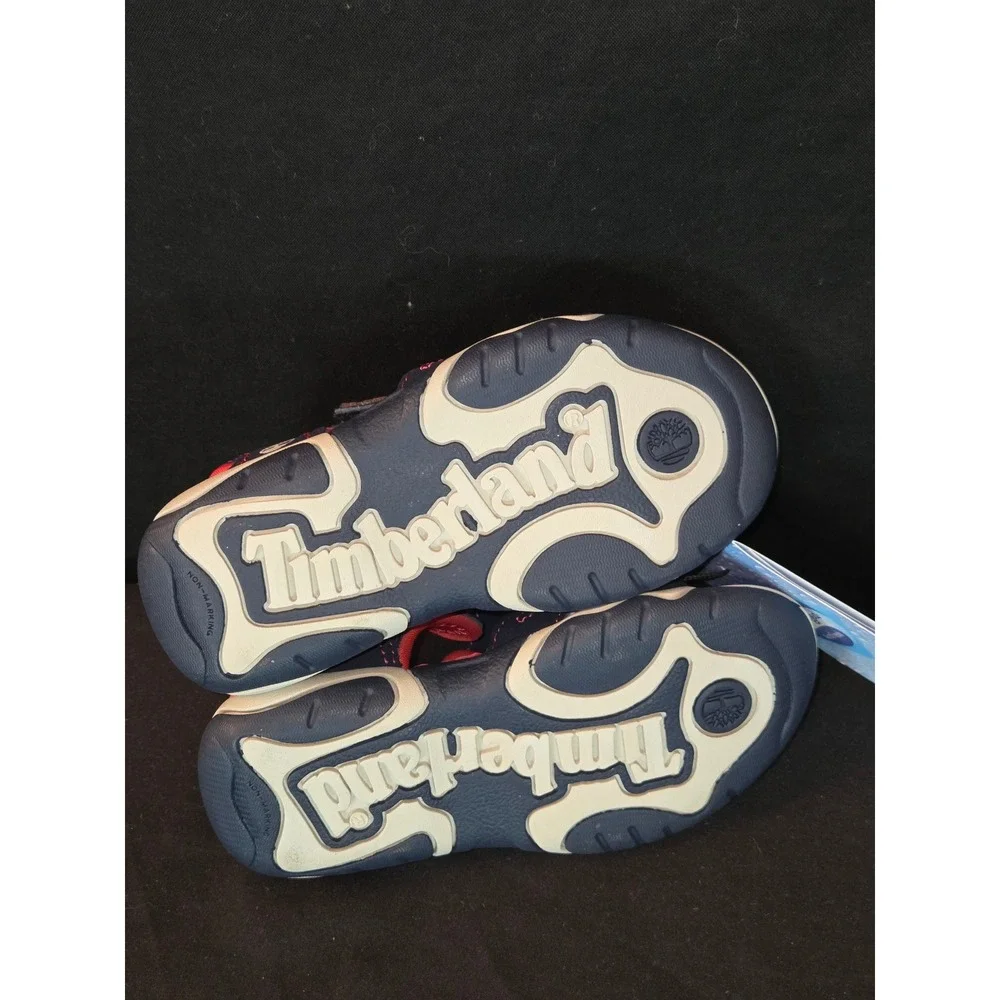 Timberland Toddler Girl's Sandals Size 8 Pink Navy Hook & Loop‎ Shoes New